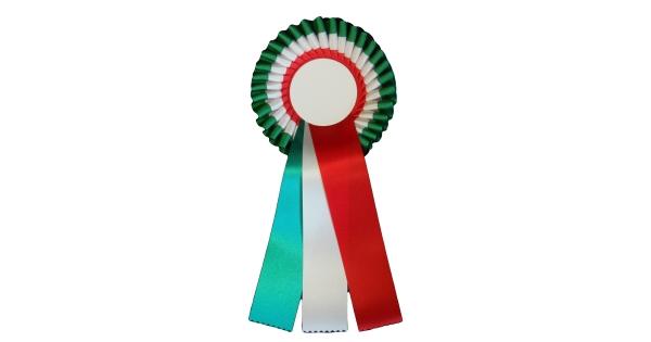 10 Coccarda Tricolore Italia 7 X 14 Cm. Lux Artigianale In Tessuto